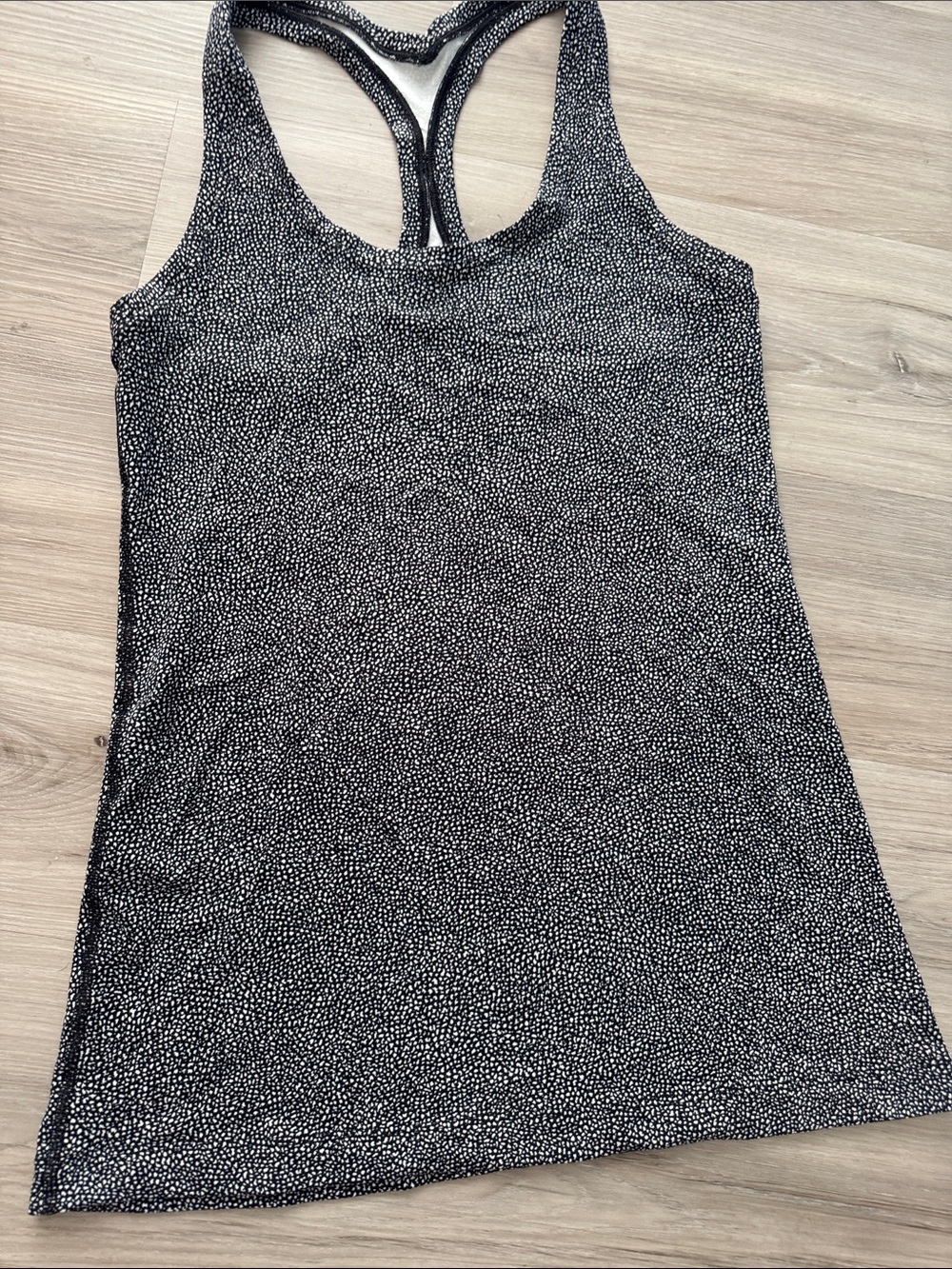 lululemon athletica Black and White Speckled Racerback Tank
